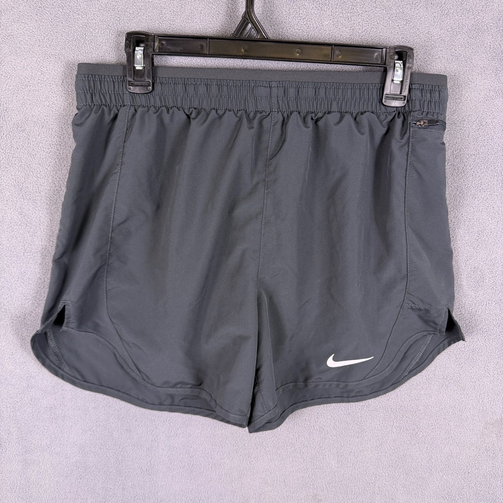 NIKE Tempo Luxe Womens M Gray Running Shorts DJ8528-060